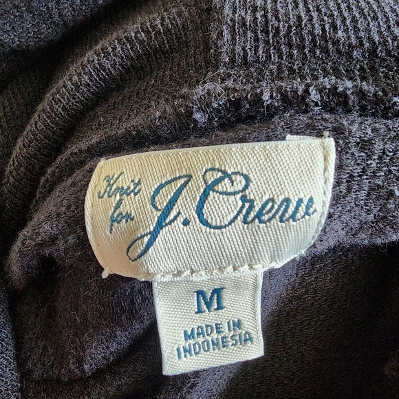 Knit For J. Crew Black Hooded Sweatshirt Hoodie Women's Medium M Casual Basic - Picture 5 of 6